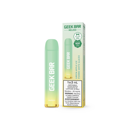 GEEK BAR MELOSO 2ML DISPOSABLE- GREEN APPLE ICE (6PCS/CTN) 2ML 20MG