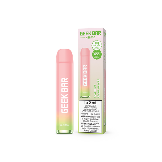 GEEK BAR MELOSO 2ML DISPOSABLE- PEACH ICE (6PCS/CTN) 2ML 20MG