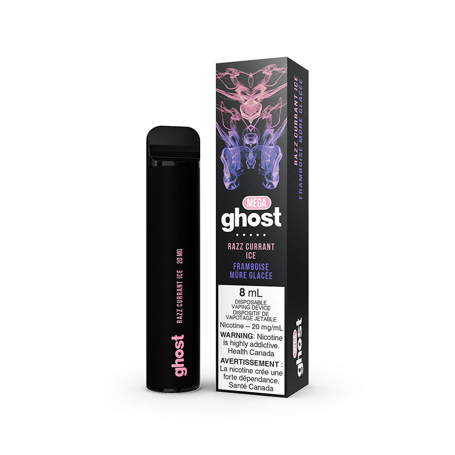 GHOST MEGA DISPOSABLE - RAZZ CURRANT ICE (5PC/CTN) 8ML BOLD 50