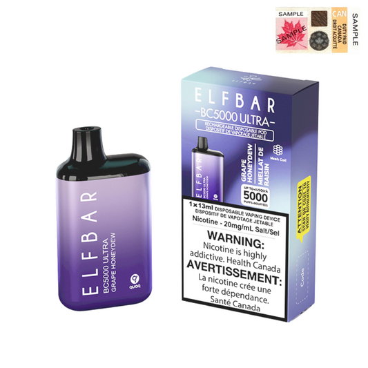 ELF Bar BC5000 Ultra Disposable Vape - 10ct Grape Honeydew