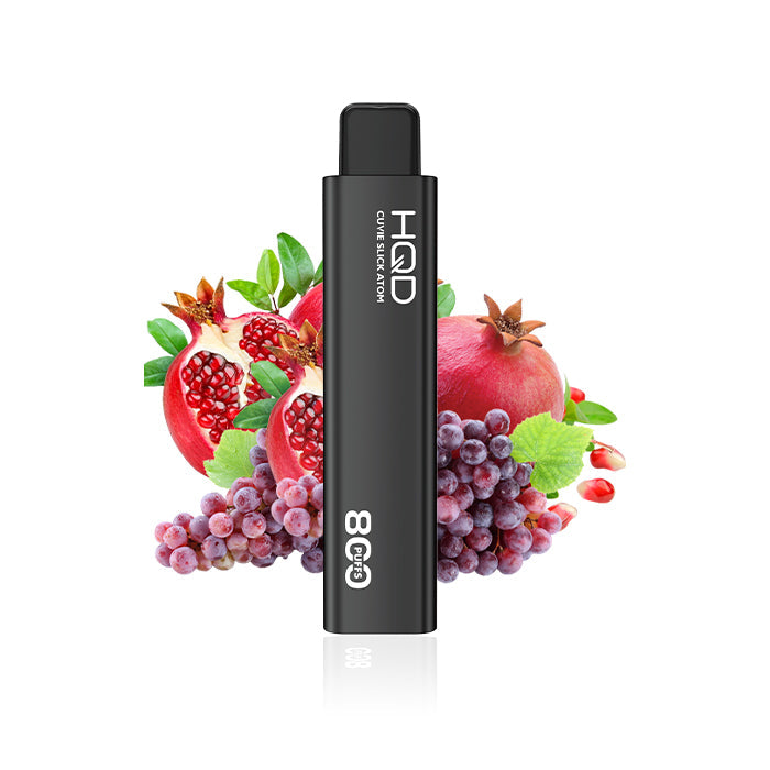 HQD Atom 800 Puffs Disposable Vape - 10ct Grape Pomegranate Ice