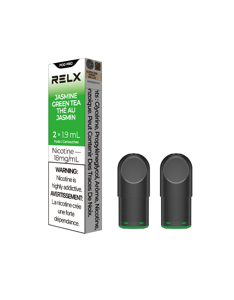 RELX Pod Pro - Jasmine Green Tea 18mg 2pc/Pack 5pk/Carton