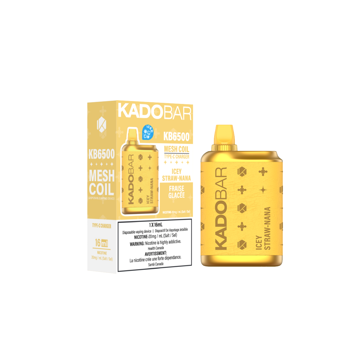 KadoBar 6500 Disposable Vape - 5ct Icey Straw-nana