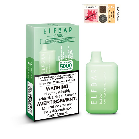 ELF Bar BC5000 Disposable Vape - 10ct Kiwi Passionfruit Guava