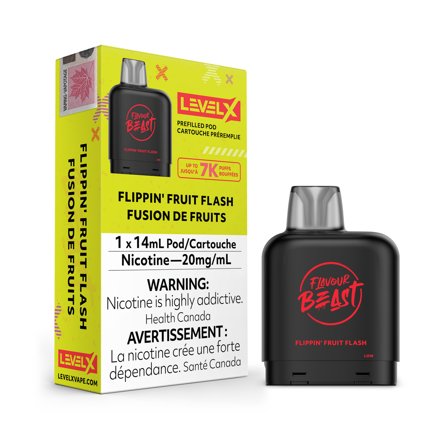 Level X Flavour Beast Pod 14mL - Flippin Fruit Flash 20MG 6pc/Carton