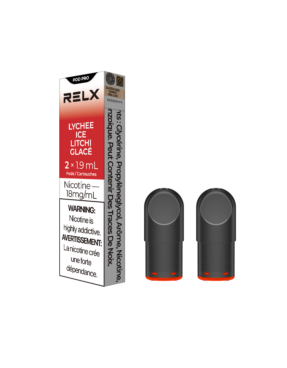 RELX Pod Pro - Lychee Ice 18mg 2pc/Pack 5pk/Carton