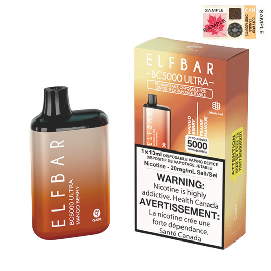 ELF Bar BC5000 Ultra Disposable Vape - 10ct Mango Berry