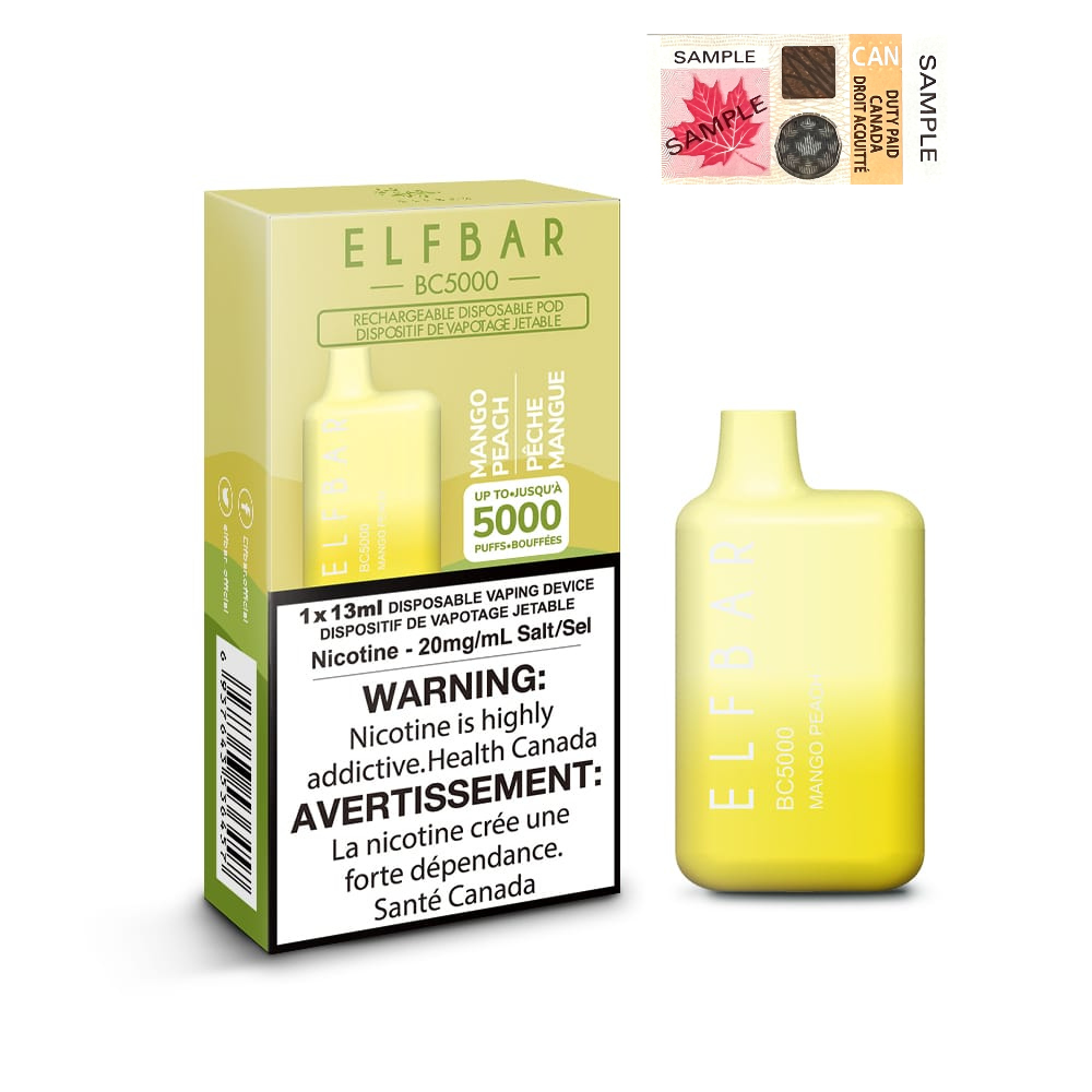 ELF Bar BC5000 Disposable Vape - 10ct Mango Peach