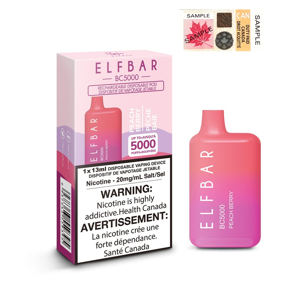 ELF Bar BC5000 Disposable Vape - 10ct Peach Berry