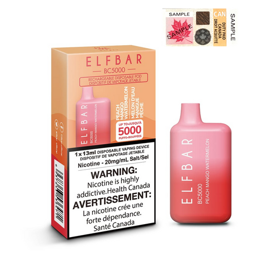 ELF Bar BC5000 Disposable Vape - 10ct Peach Mango Watermelon