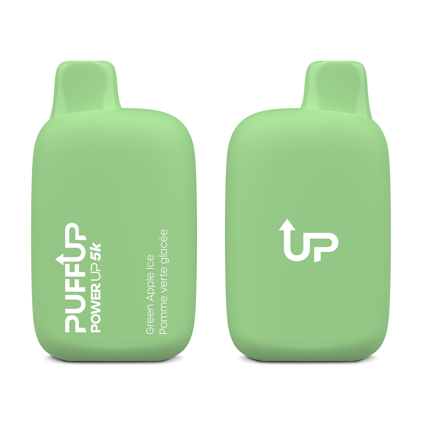 Puff Up Power Up 5k Disposable - Green Apple Iced 20MG 6pc/Carton
