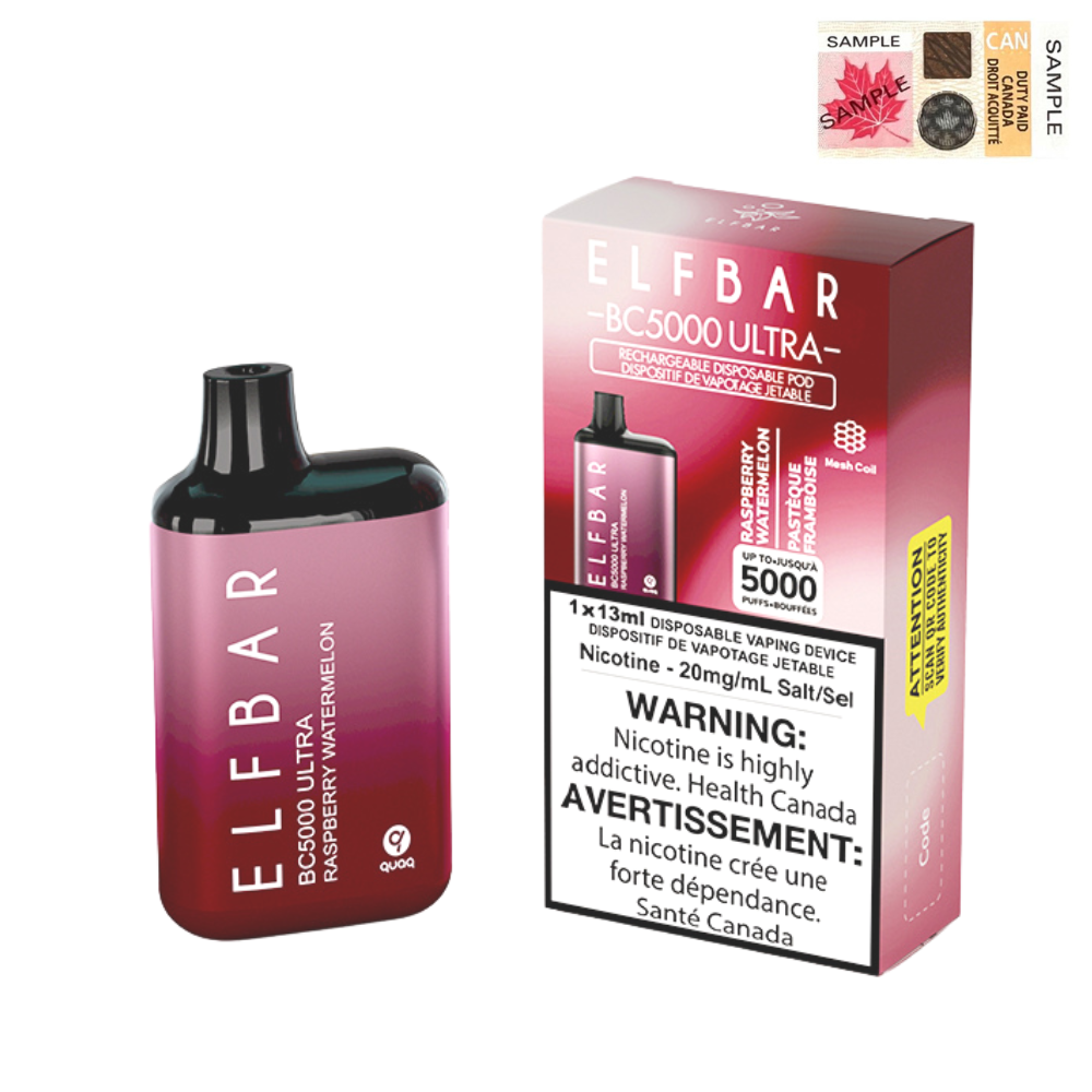 ELF Bar BC5000 Ultra Disposable Vape - 10ct Raspberry Watermelon