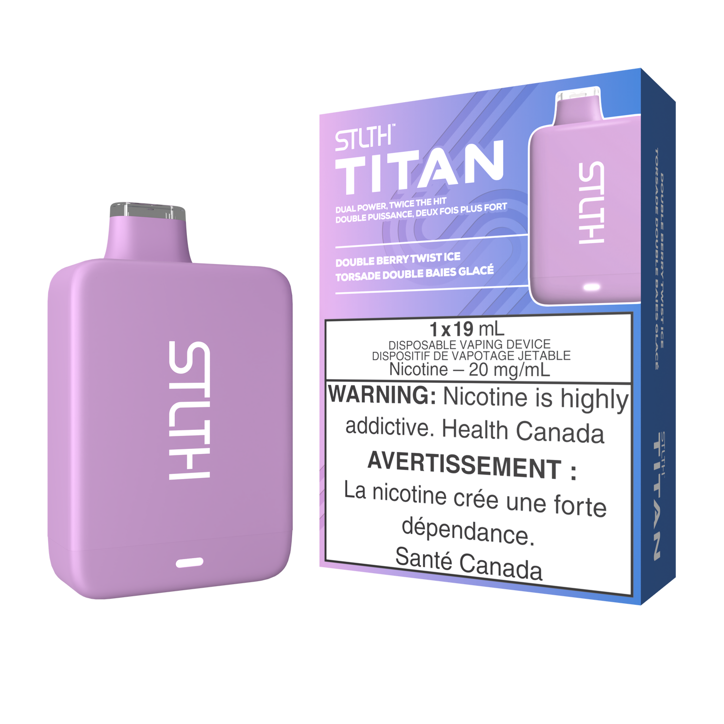 STLTH TITAN DISPOSABLE - DOUBLE BERRY TWIST ICE (5PCS/CTN) 19ml 20MG