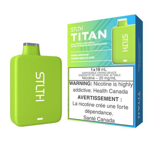 STLTH TITAN DISPOSABLE - GREEN APPLE ICE (5PCS/CTN) 19ml 20MG