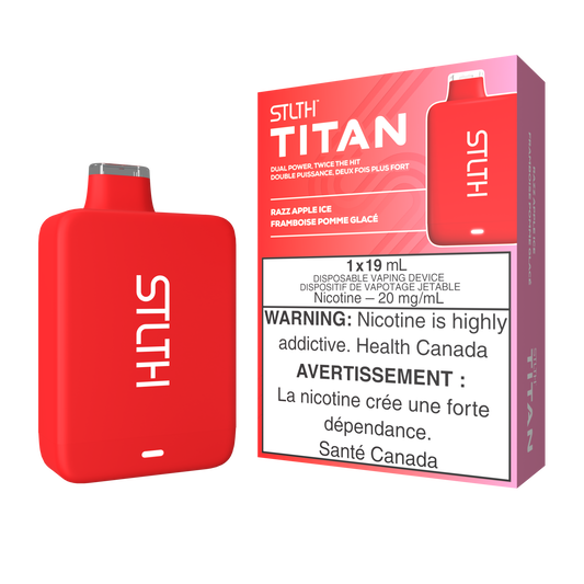 STLTH TITAN DISPOSABLE - RAZZ APPLE ICE (5PCS/CTN) 19ml 20MG