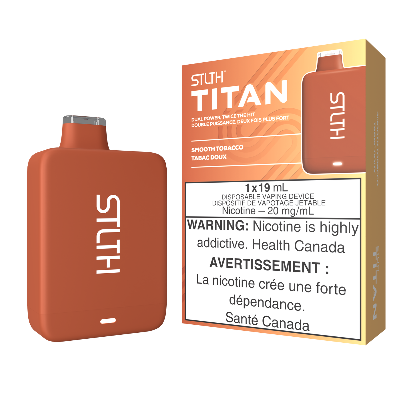 STLTH TITAN DISPOSABLE - SMOOTH TOBACCO (5PCS/CTN) 19ml 20MG