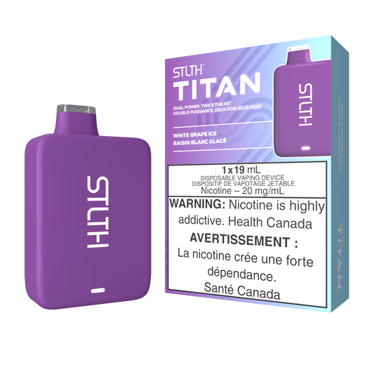 STLTH TITAN DISPOSABLE - WHITE GRAPE ICE (5PCS/CTN) 19ml 20MG