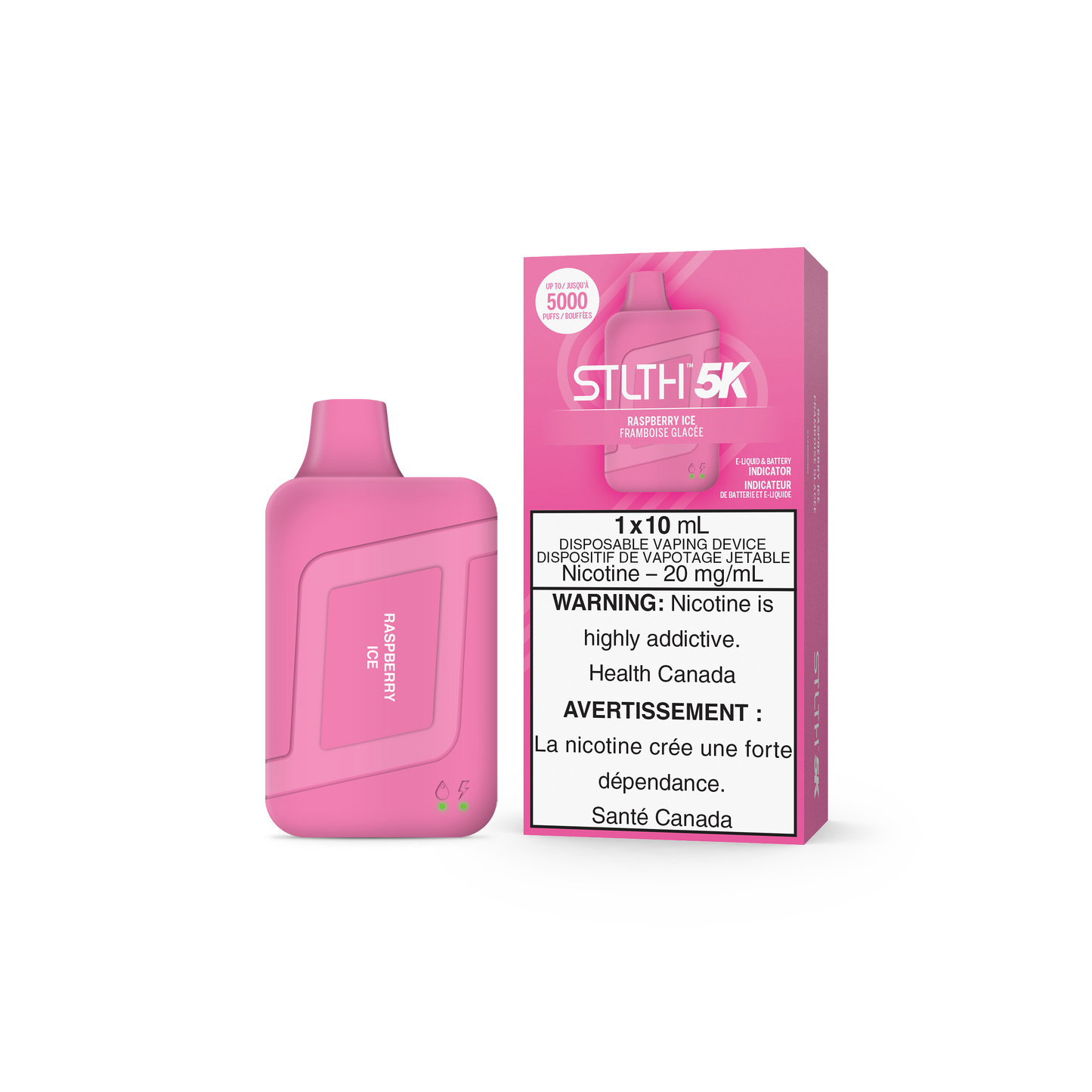 STLTH BOX 5K DISPOSABLE - RASPBERRY ICE (5PC/CTN) 10ML 20MG