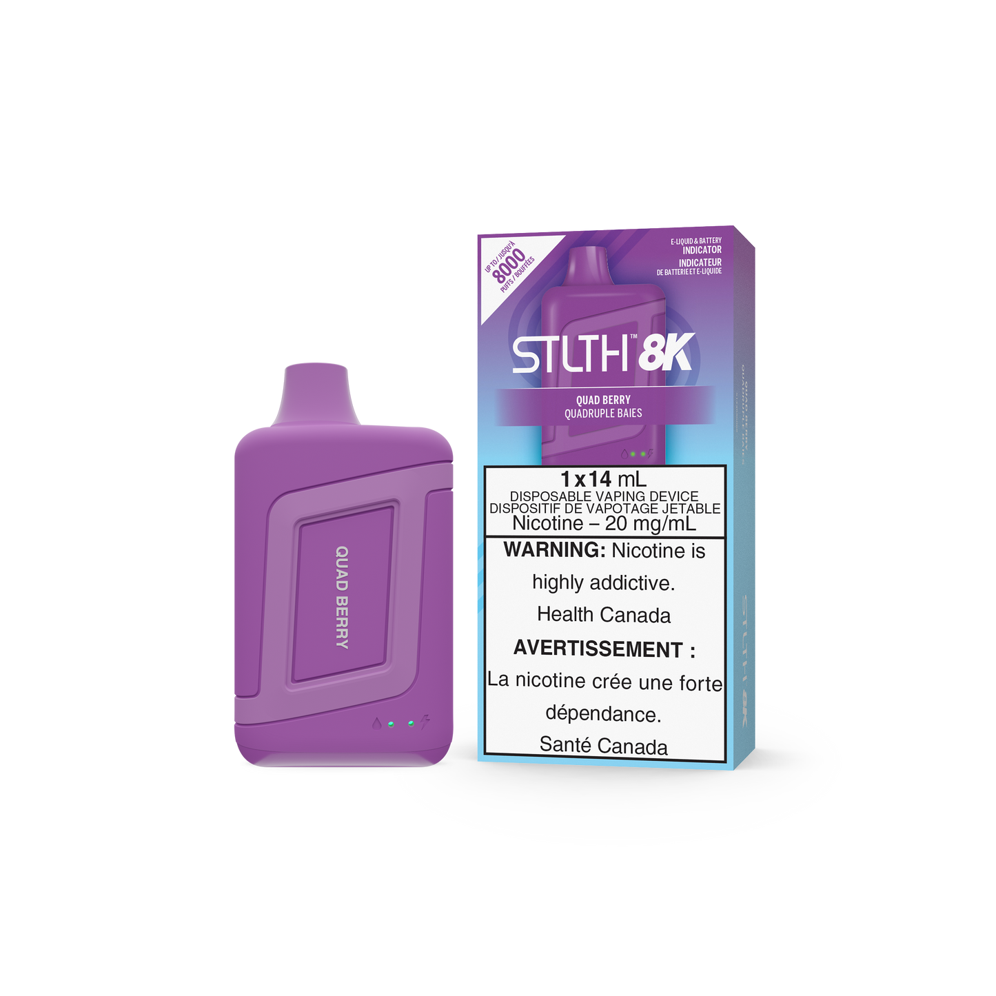 STLTH BOX 8K DISPOSABLE - QUAD BERRY (5PC/CTN) 14ML 20MG