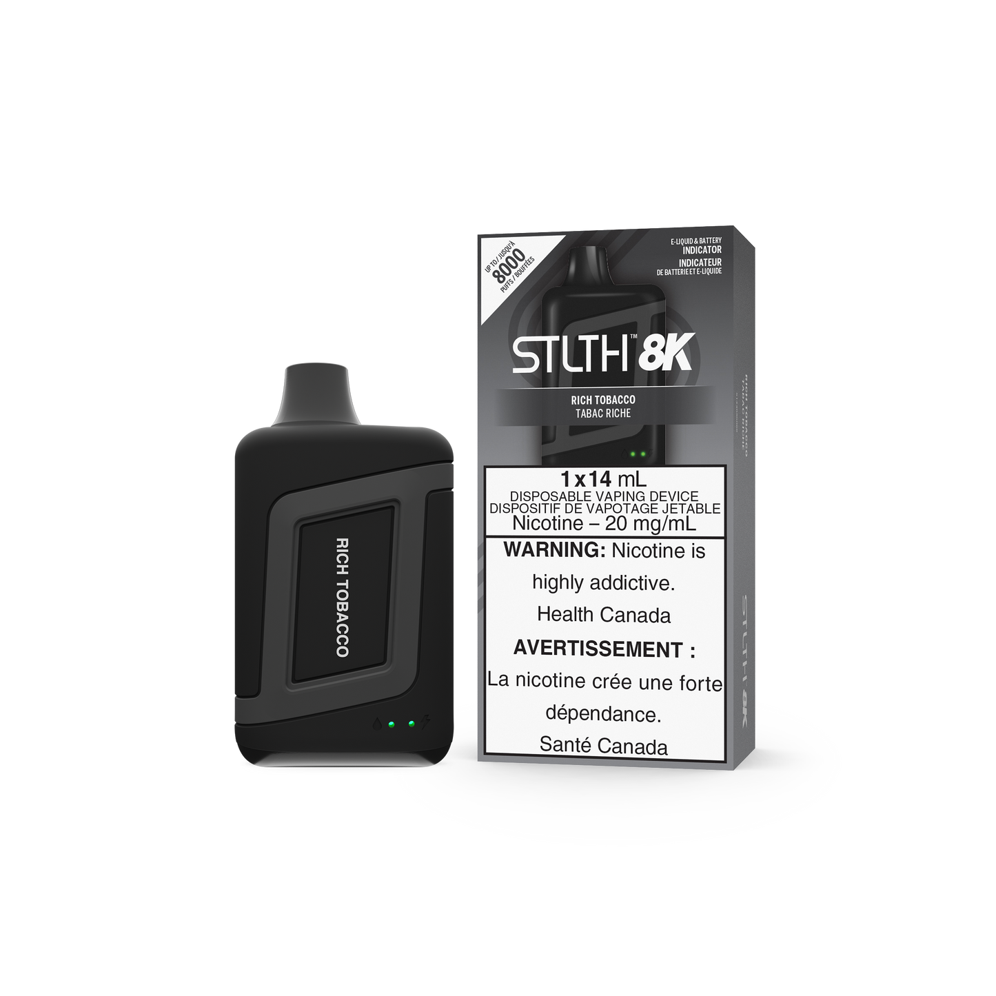 STLTH BOX 8K DISPOSABLE - RICH TOBACCO (5PC/CTN) 14ML 20MG