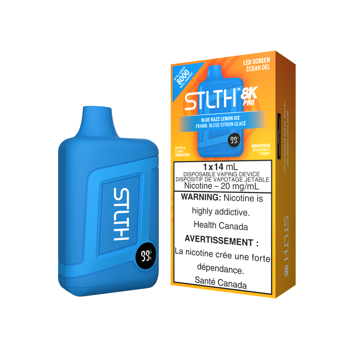 STLTH 8K PRO DISPOSABLE Blue Razz Lemon Ice