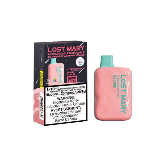 Lost Mary OS5000 Disposable - Strawberry Ice 20mg 10pc/Carton