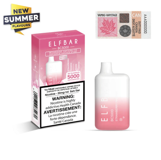 ELF Bar BC5000 10ml Disposable Vape - 10ct Strawberry Passion (Summer