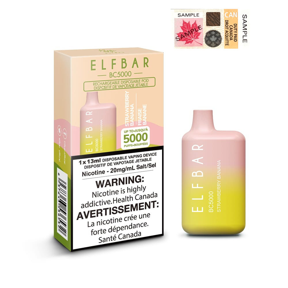 ELF Bar BC5000 Disposable Vape - 10ct Strawberry Banana