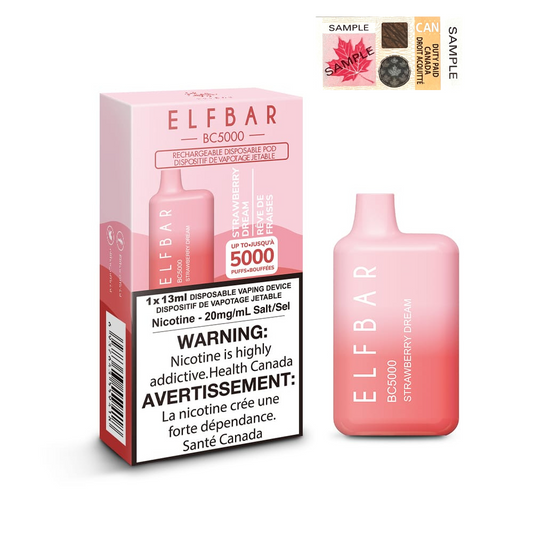 ELF Bar BC5000 Disposable Vape - 10ct Strawberry Dream