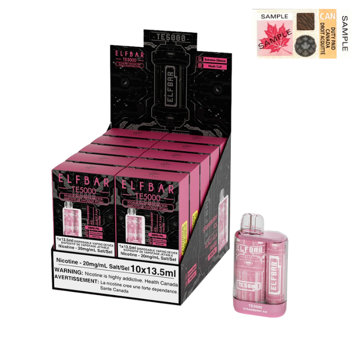 ELF Bar TE5000 Disposable Vape - 10ct Strawberry Ice