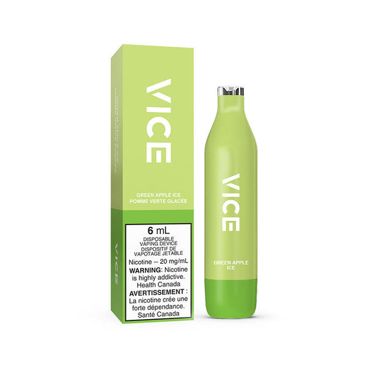 VICE 2500 DISPOSABLE - GREEN APPLE ICE (6PC/CTN) 6ML 20MG