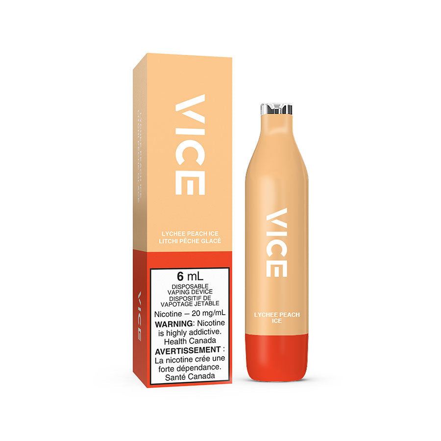 VICE 2500 DISPOSABLE - LYCHEE PEACH ICE (6PC/CTN) 6ML 20MG