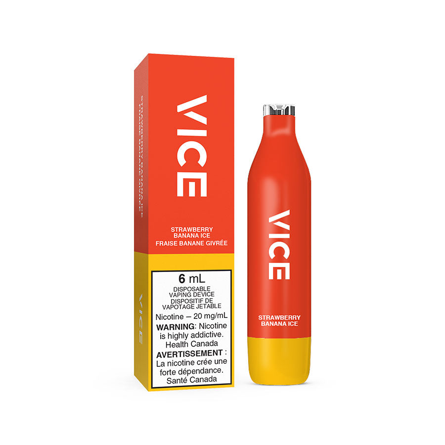 VICE 2500 DISPOSABLE - STRAWBERRY BANANA ICE (6PC/CTN) 6ML 20MG