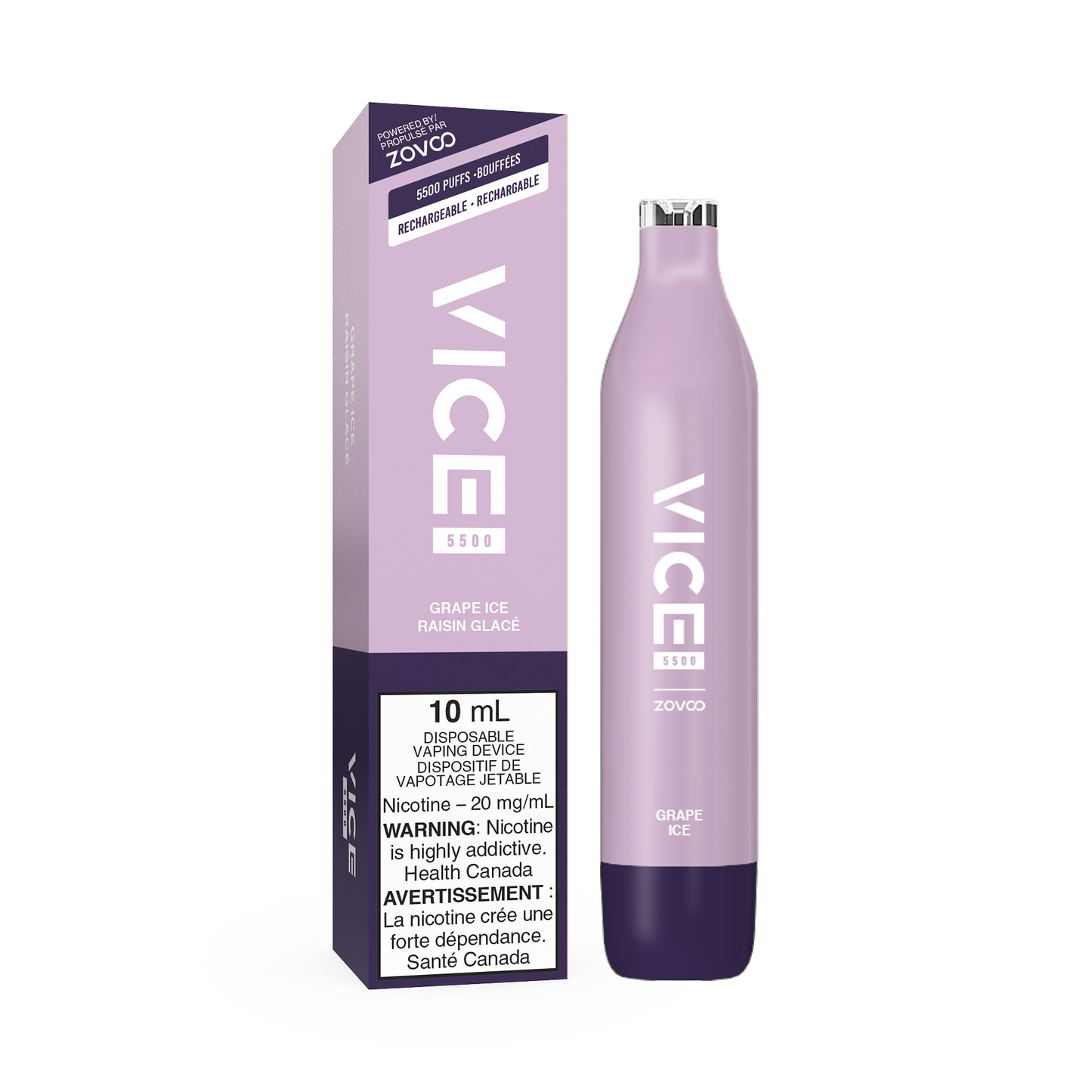 VICE 5500 DISPOSABLE - GRAPE ICE (6PC/CTN) 10ML 20MG