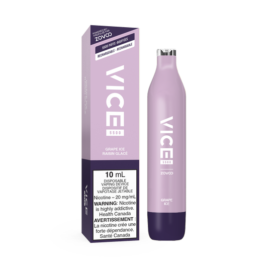 VICE 5500 DISPOSABLE - GRAPE ICE (6PC/CTN) 10ML 20MG