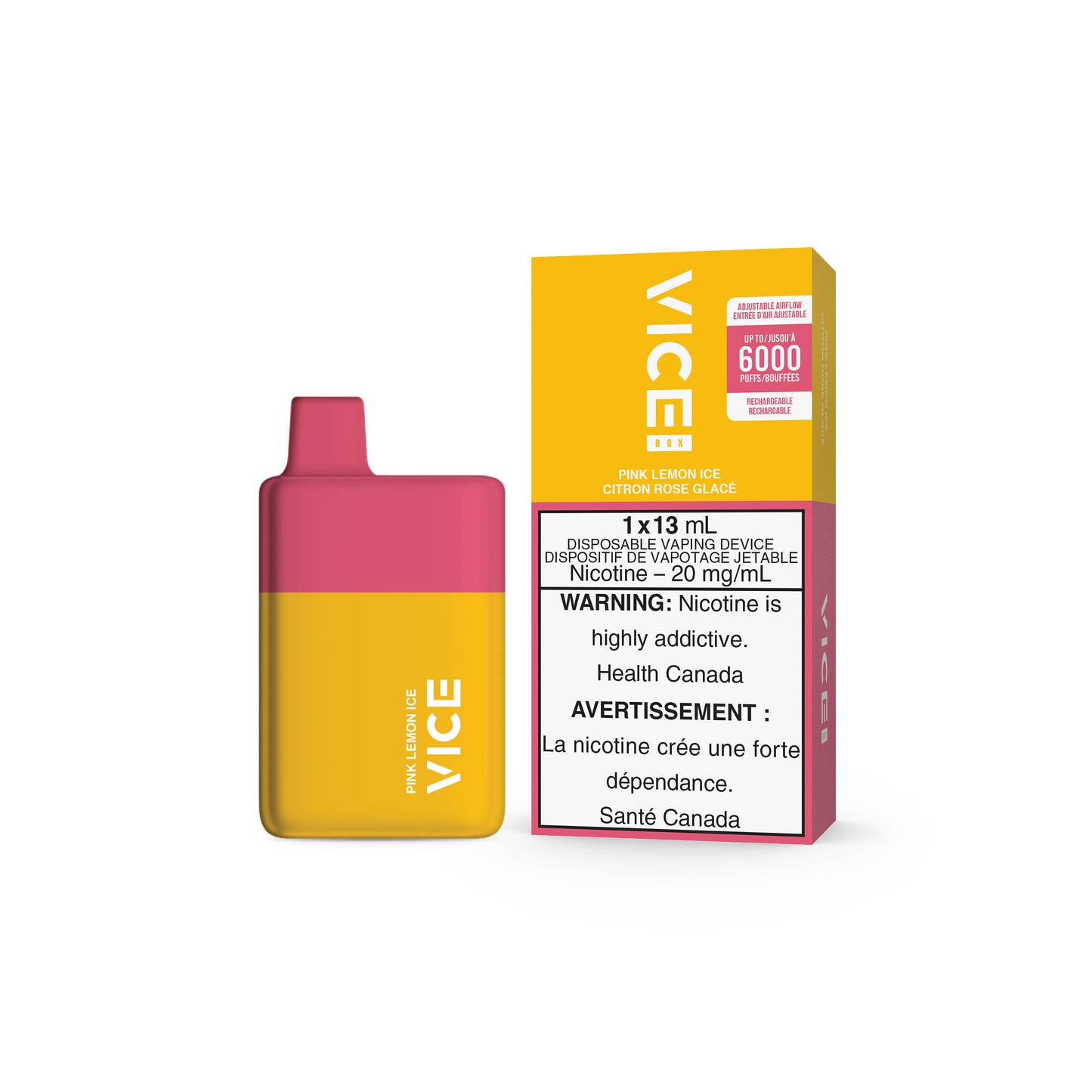 VICE BOX DISPOSABLE - PINK LEMON ICE (5PC/CTN) 13ML 20MG