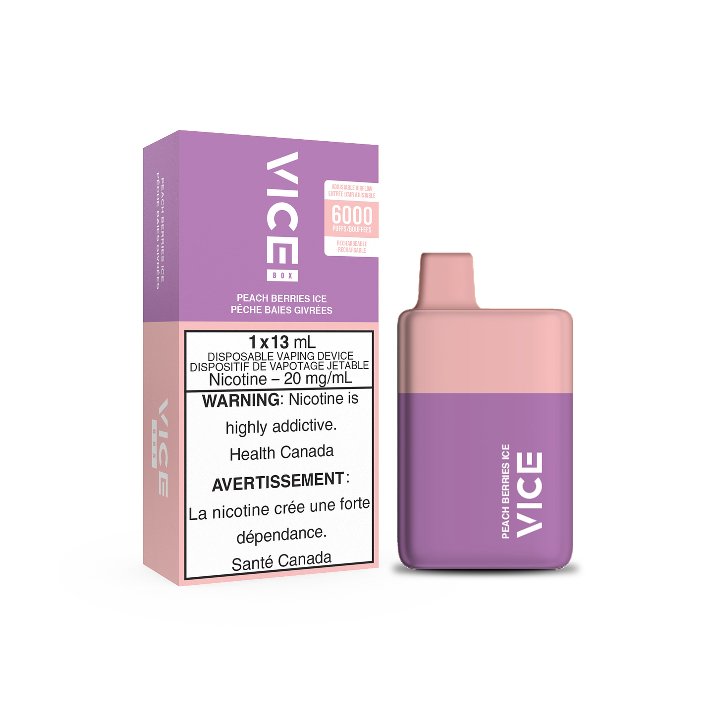 VICE BOX DISPOSABLE - PEACH BERRIES ICE (5PC/CTN) 13ML 20MG