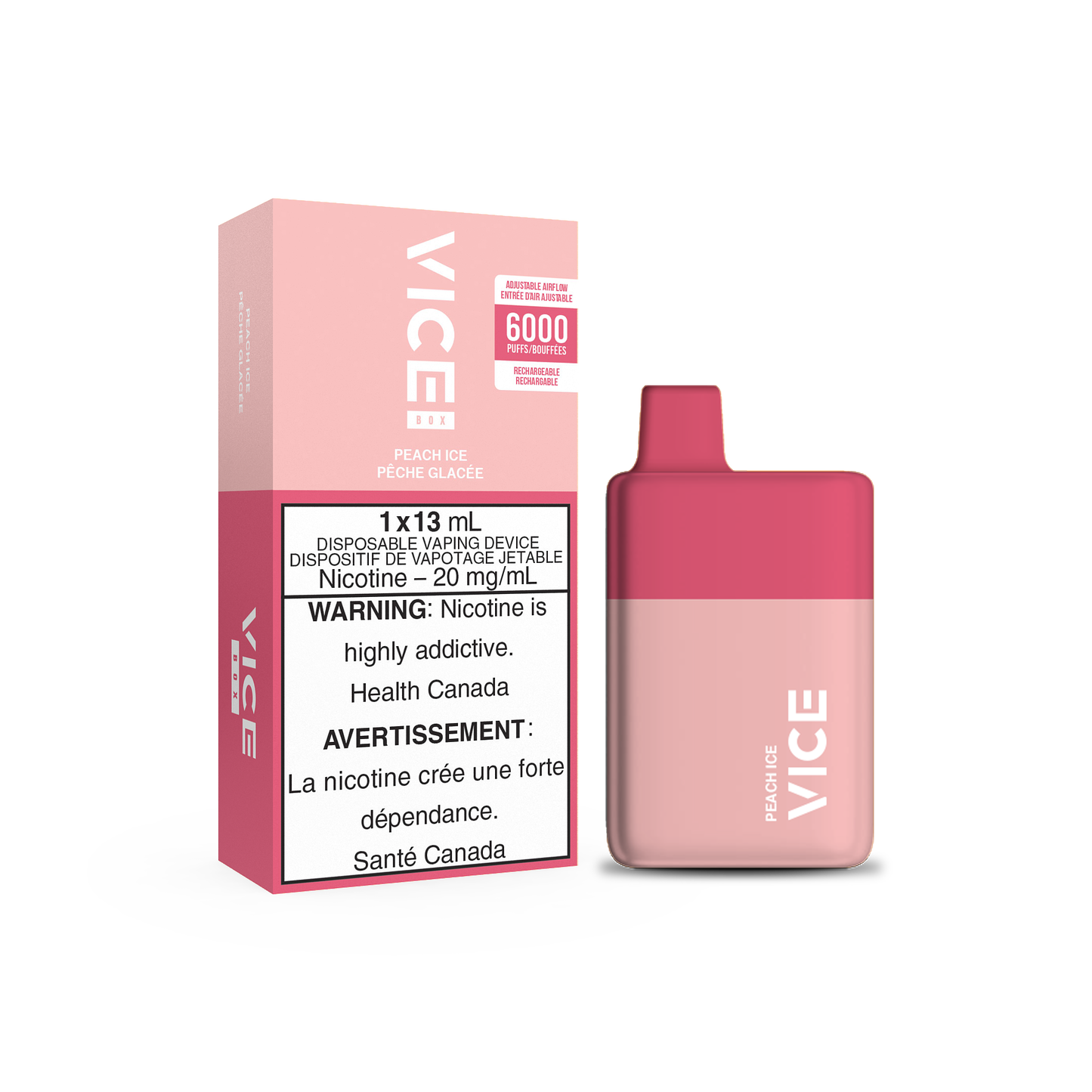 VICE BOX DISPOSABLE - PEACH ICE (5PC/CTN) 13ML 0MG