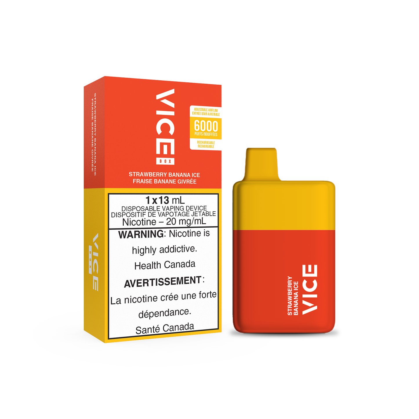 VICE BOX DISPOSABLE - STRAWBERRY BANANA ICE (5PC/CTN) 13ML 20MG