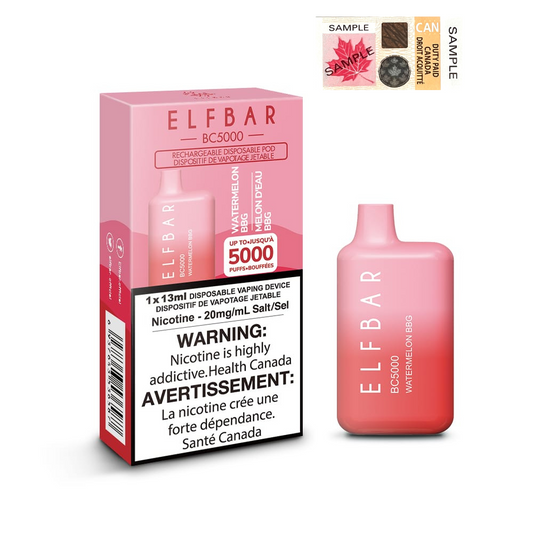 ELF Bar BC5000 Disposable Vape - 10ct Watermelon Bubble Gum