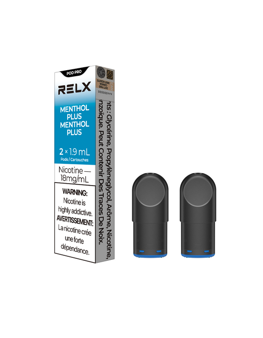 RELX Pod Pro - Menthol Plus 18mg 2pc/Pack 5pk/Carton