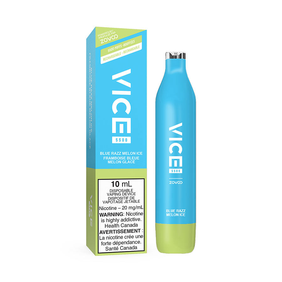 VICE 5500 DISPOSABLE - BLUE RAZZ MELON ICE (6PC/CTN) 10ML 20MG