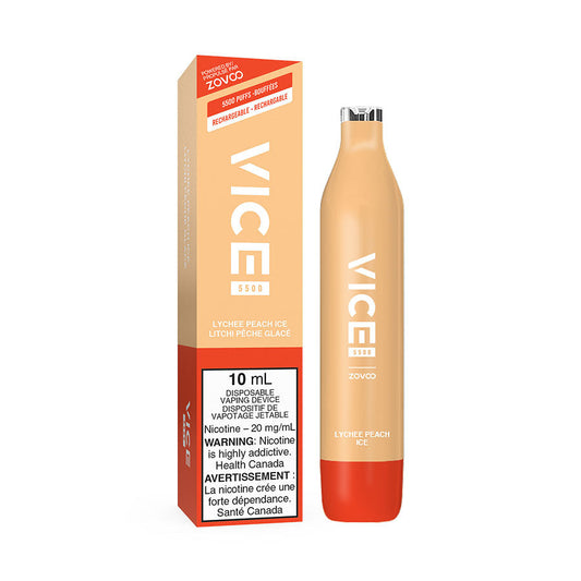 VICE 5500 DISPOSABLE - LYCHEE PEACH ICE (6PC/CTN) 10ML 20MG